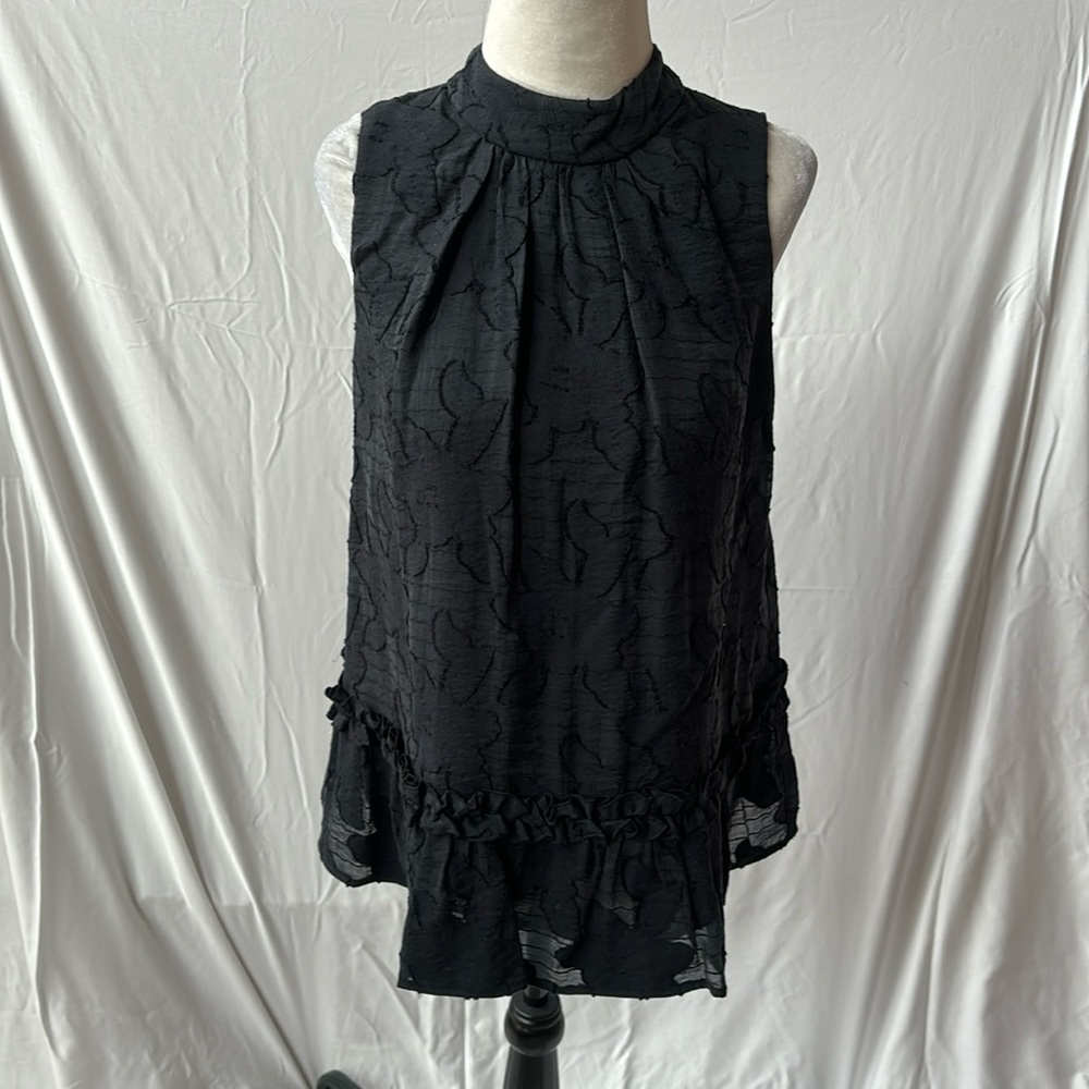 Anthropologie beautiful, black, peplum sleeveless top